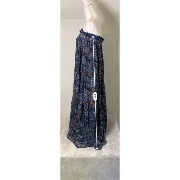 Women’s Free People Blue Smocked Maxi Dress L - Picture 5 of 13